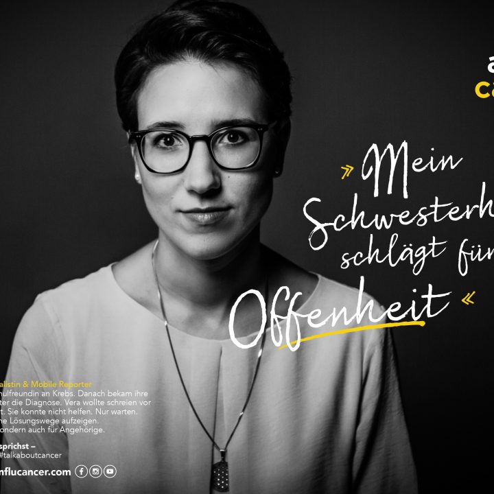 Kurvenkratzer Journey Kurvenkratzer_talk_about_cancer_Kampagne_Sujet_Vera_Gasber_Mein_Schwesterherz_schlägt_für_mehr_Offenheit