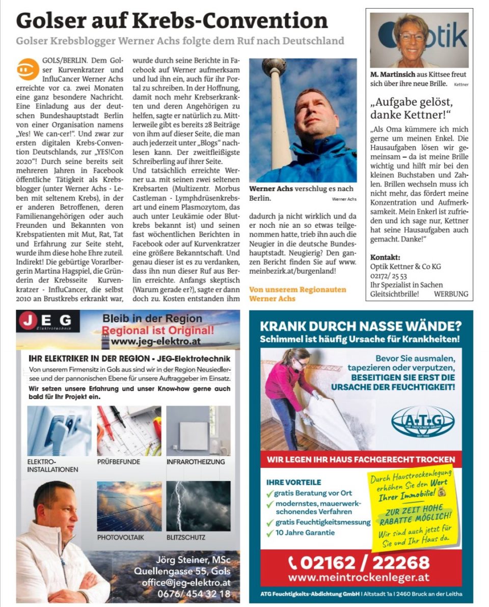 Yes We Cancer Werner Achs Alexander Greiner Martina Hagspiel Reise Nach Berlin Zu Yes We Cancer Yes Con Krebsconvention