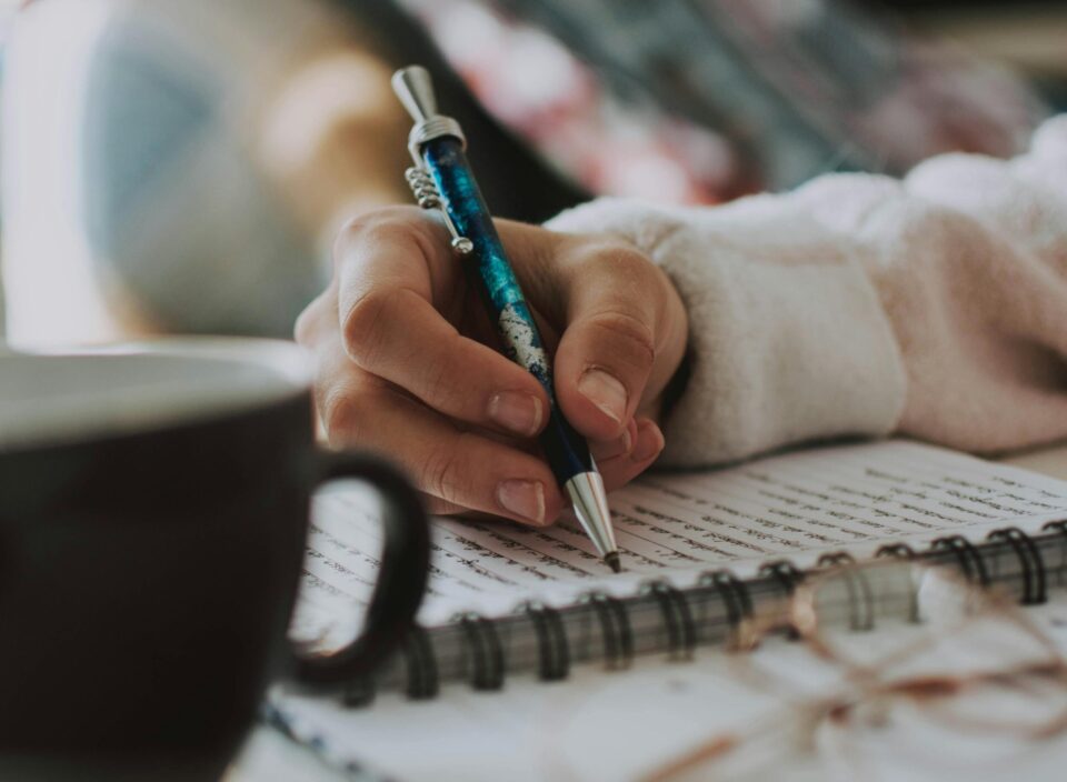 Hand Stift schreiben Notizbuch