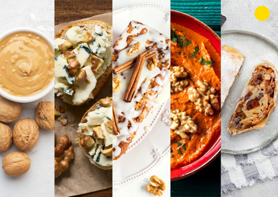 Fitnesskultur Rezepte Collage Walnüsse