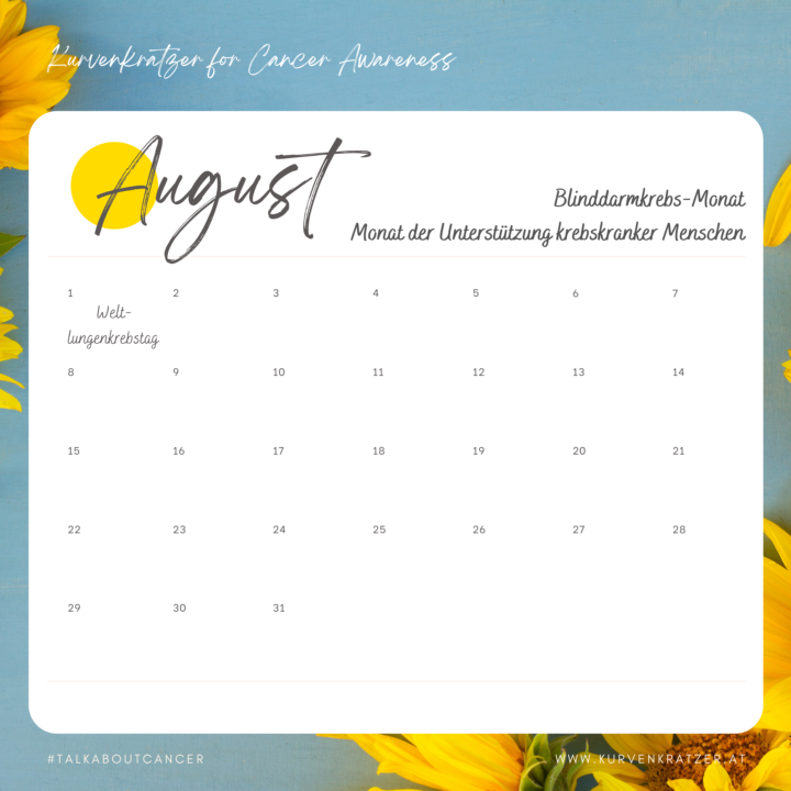 Cancer Awareness Dates Kurvenkratzer Cancer Awareness Tage August Infografik