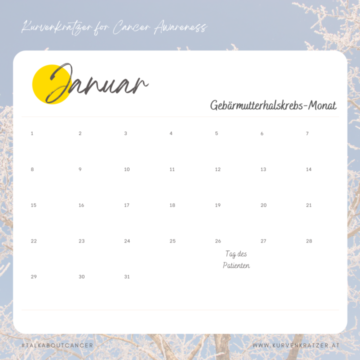 Cancer Awareness Dates Kurvenkratzer Cancer Awareness Tage Januar Infografik