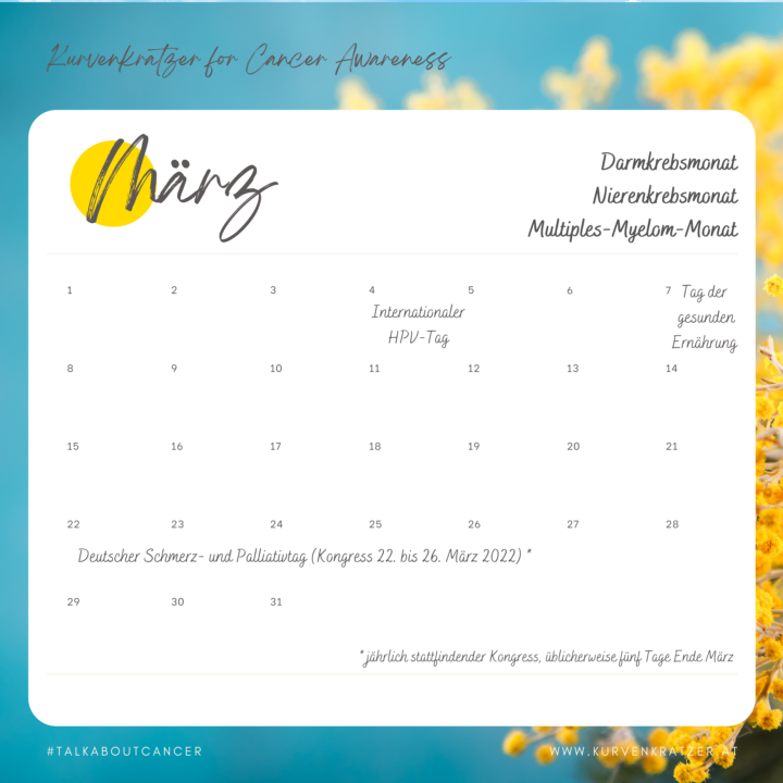 Cancer Awareness Dates Kurvenkratzer Cancer Awareness Tage Maerz Infografik