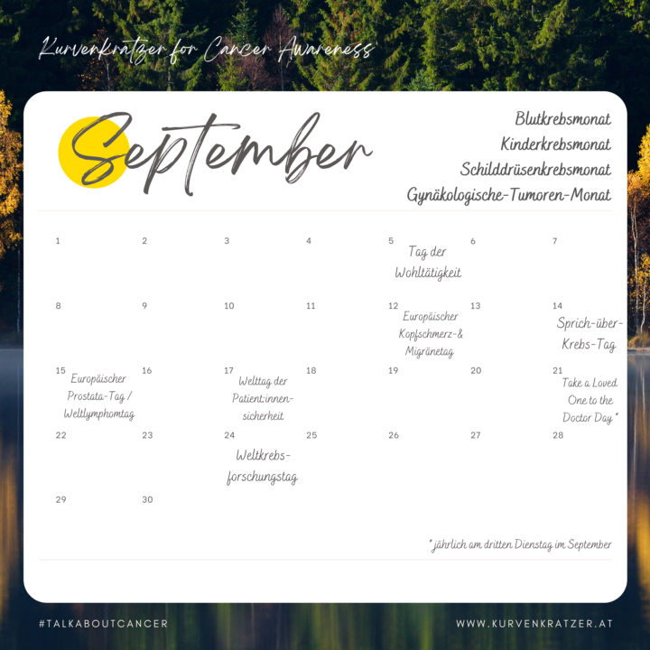 Cancer Awareness Dates Kurvenkratzer Cancer Awareness Tage September Infografik